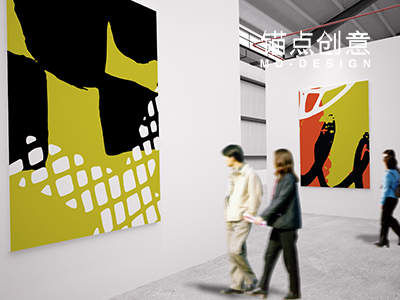 展览海报宣传室内场景样机