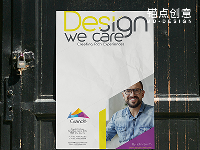 户外街头风广告样机海报展示样机门锁木门海报