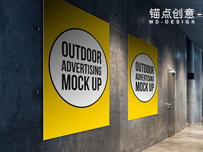 街头户外风广告样机展板样机海报样机