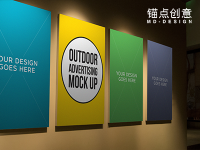 街头户外风广告样机海报展示场景展板样机