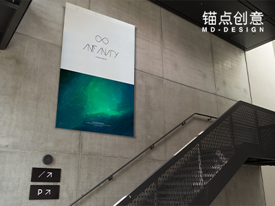 街头户外风广告样机楼梯海报吊幔悬挂海报巨幅海报