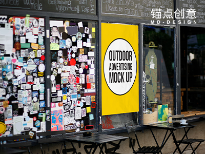 户外街头风广告样机海报展示公交站台