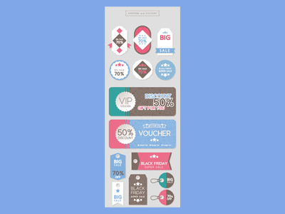 店铺店面促销优惠券折扣周年庆VIP领券打折满减标签设计矢量素材AI格式