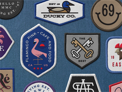 刺绣衣服补丁标签缝制logo图案效果