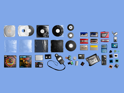 透明塑料膜CD磁带光盘金属气泡袋海报做旧标签褶皱包装碎纸片纸张