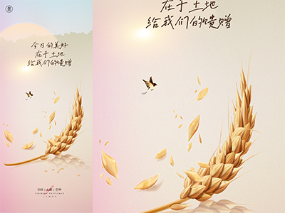 小满-二十四节气海报朋友圈长图PSD格式