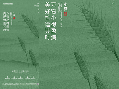 小满-二十四节气海报朋友圈长图PSD格式