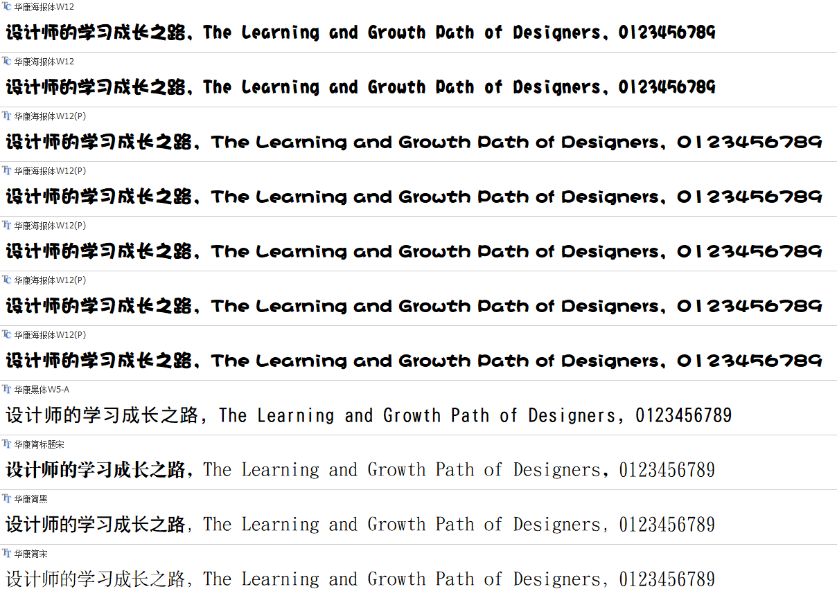 华康海报字体129款