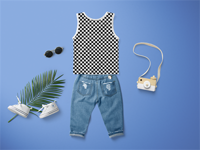 儿童装背心卫衣T恤袜子样机