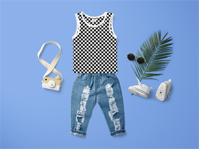 儿童装背心卫衣T恤袜子样机