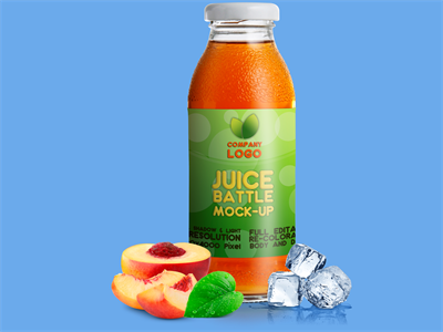 果汁包装玻璃瓶水瓶样机