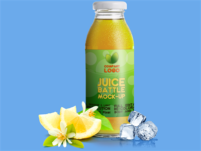 果汁包装玻璃瓶水瓶样机