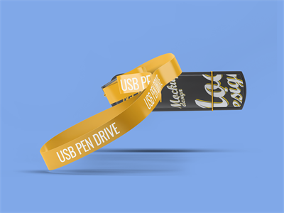 简洁存储U盘智能贴图样机