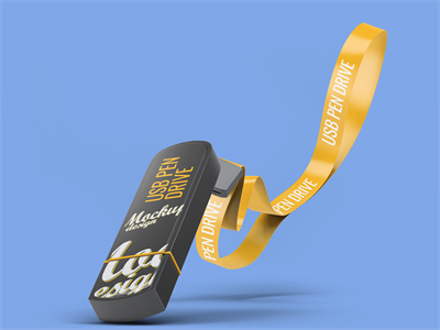 简洁存储U盘智能贴图样机