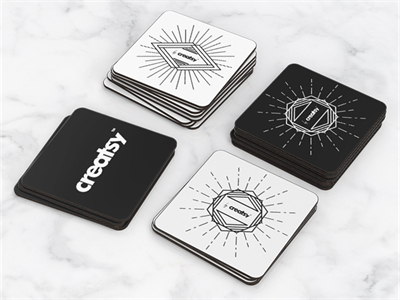 咖啡垫方形杯垫品牌延展VI展示效果图场景模板PS智能贴图样机素材