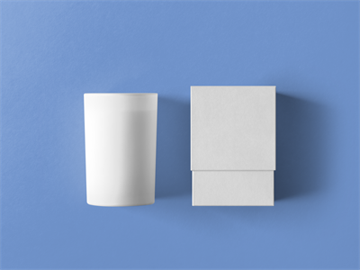 时尚简洁氛围蜡烛香薰品牌包装盒礼物PS贴图样机