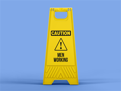 塑料地板警示牌告示牌信号牌路障效果图样机