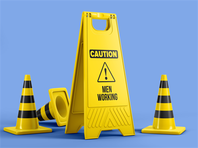 塑料地板警示牌告示牌信号牌路障效果图样机