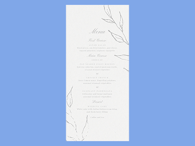 优雅手绘花卉图案高档浪漫婚礼主题邀请函贺卡