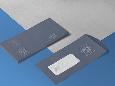 透明窗口信封信纸信用卡邮件样机