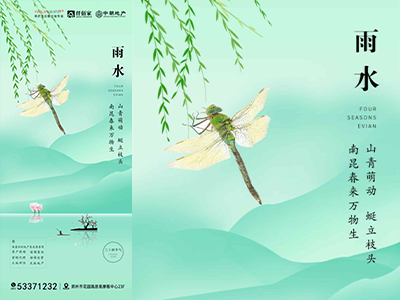 二十四节气海报展板朋友圈图雨水