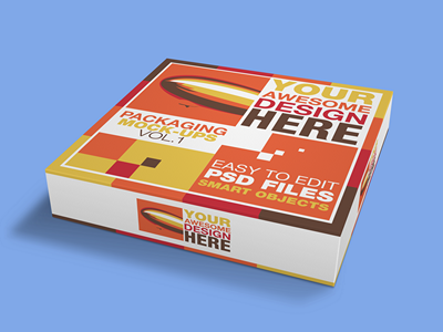 包装盒方盒纸盒样机