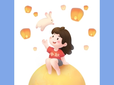 中秋节插画手绘psd格式素材