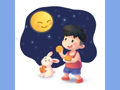 中秋节插画手绘psd格式素材