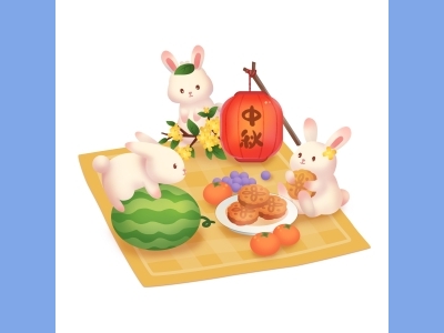 中秋节插画手绘psd格式素材