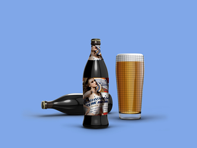 啤酒瓶酒杯啤酒包装样机