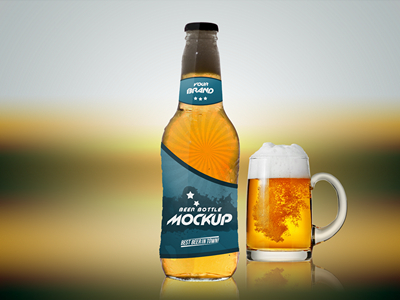 啤酒瓶酒杯啤酒包装样机