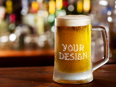 啤酒瓶酒杯啤酒包装样机