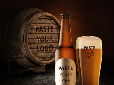 啤酒瓶酒杯啤酒包装样机