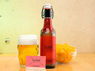 啤酒瓶酒杯啤酒包装样机