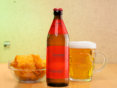 啤酒瓶酒杯啤酒包装样机