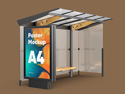 VI样机户外广告公交站广告