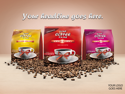 咖啡杯咖啡包装样机