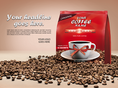 咖啡杯咖啡包装样机