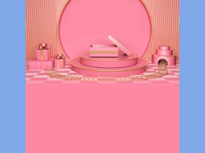 淘宝电商618双十一商品展示立体场景背景图