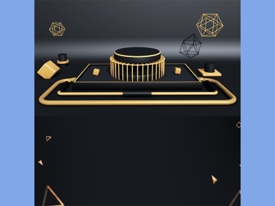 淘宝电商618双十一商品展示立体场景背景图