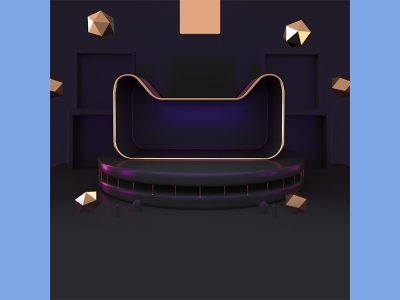 淘宝电商618双十一商品展示立体场景背景图