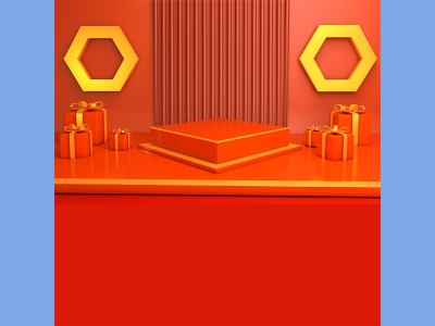 淘宝电商618双十一商品展示立体场景背景图