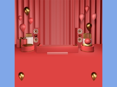 淘宝电商618双十一商品展示立体场景背景图