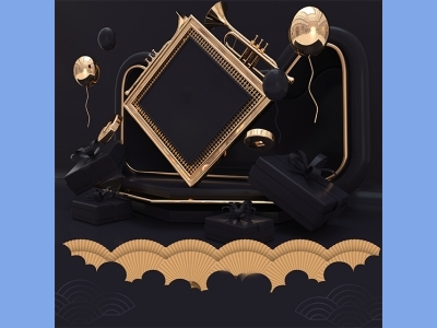 淘宝电商618双十一商品展示立体场景背景图