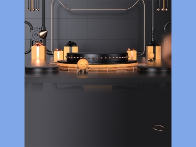 淘宝电商618双十一商品展示立体场景背景图