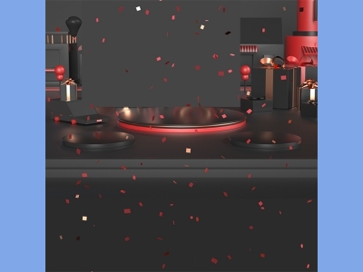 淘宝电商618双十一商品展示立体场景背景图