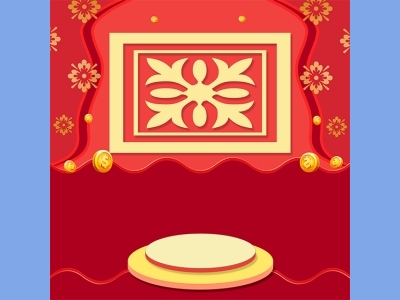 淘宝电商618双十一商品展示立体场景背景图