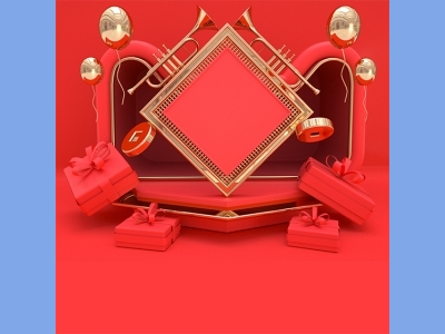 淘宝电商618双十一商品展示立体场景背景图