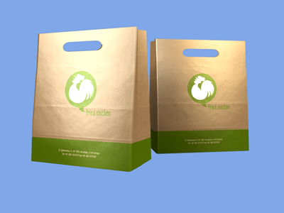 炸鸡打包袋牛皮纸袋样机