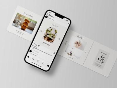 Ins风社交媒体手机屏幕APP界面UI广告展示样机智能贴图PS设计素材